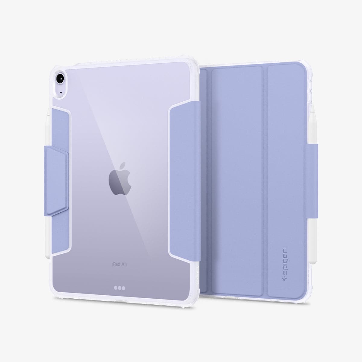 ACS04567 - iPad Air 10.9" (2022 / 2020) Case Ultra Hybrid Pro in lavender showing the back and front