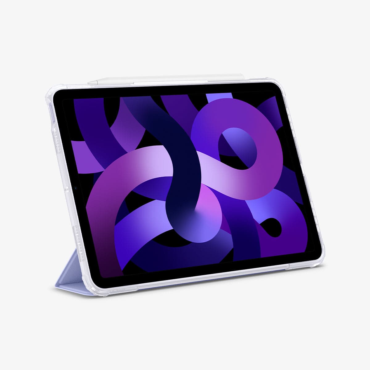 ACS04567 - iPad Air 10.9" (2022 / 2020) Case Ultra Hybrid Pro in lavender showing the front with device propped up by built in kickstand