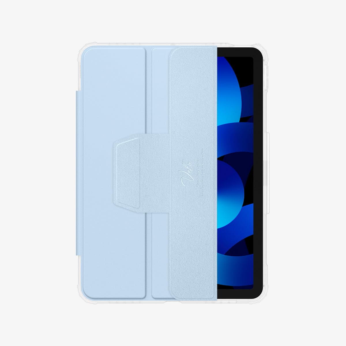 ACS02698 - iPad Air 10.9" (2022 / 2020) Case Ultra Hybrid Pro in sky blue showing the front with cover slightly open