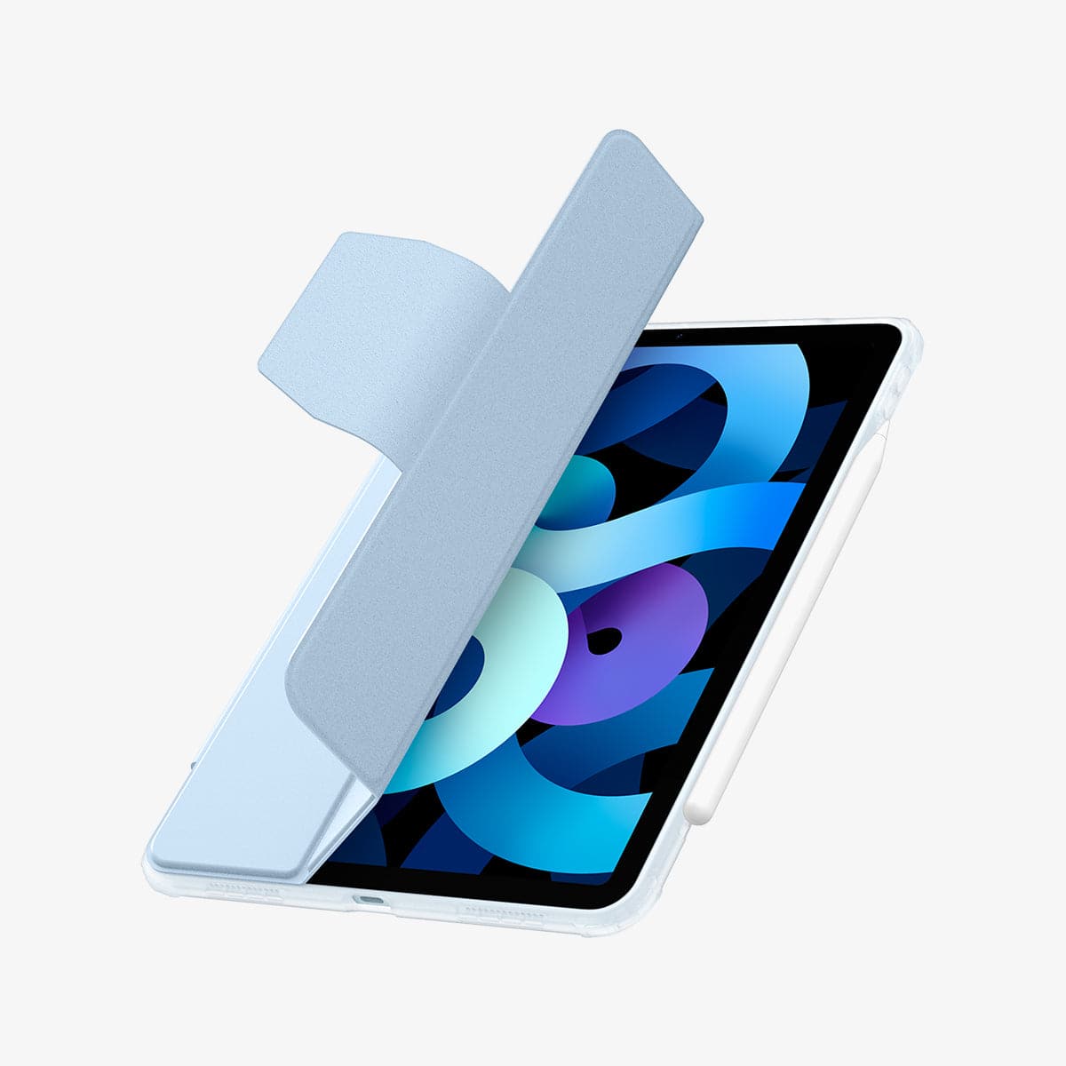 ACS02698 - iPad Air 10.9" (2022 / 2020) Case Ultra Hybrid Pro in sky blue showing the front with cover half open
