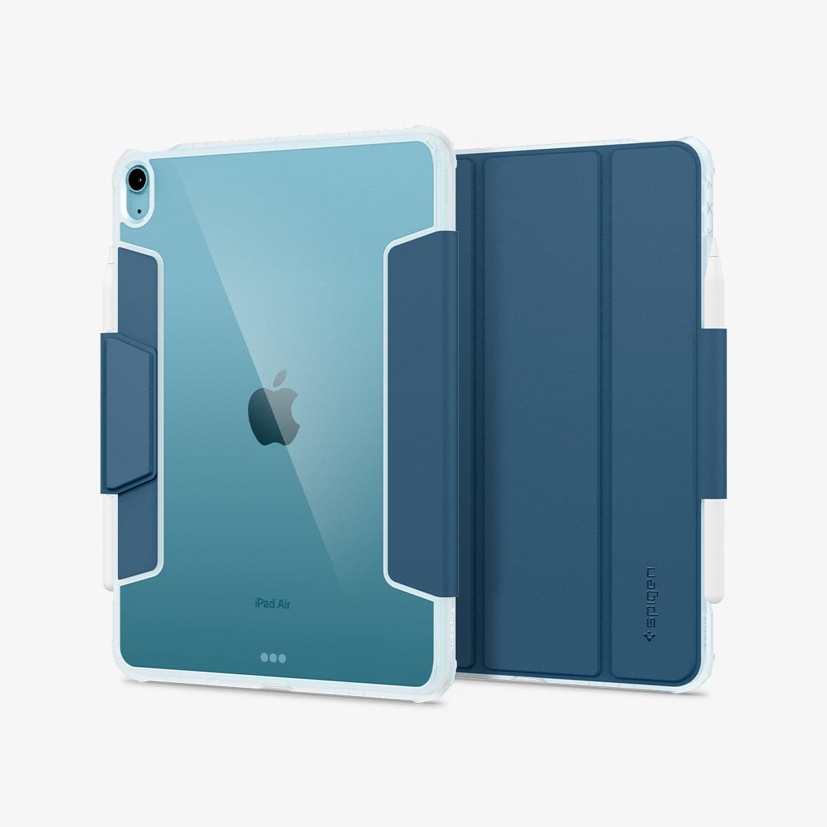 ACS04568 - iPad Air 10.9" (2022 / 2020) Case Ultra Hybrid Pro in teal blue showing the back and front