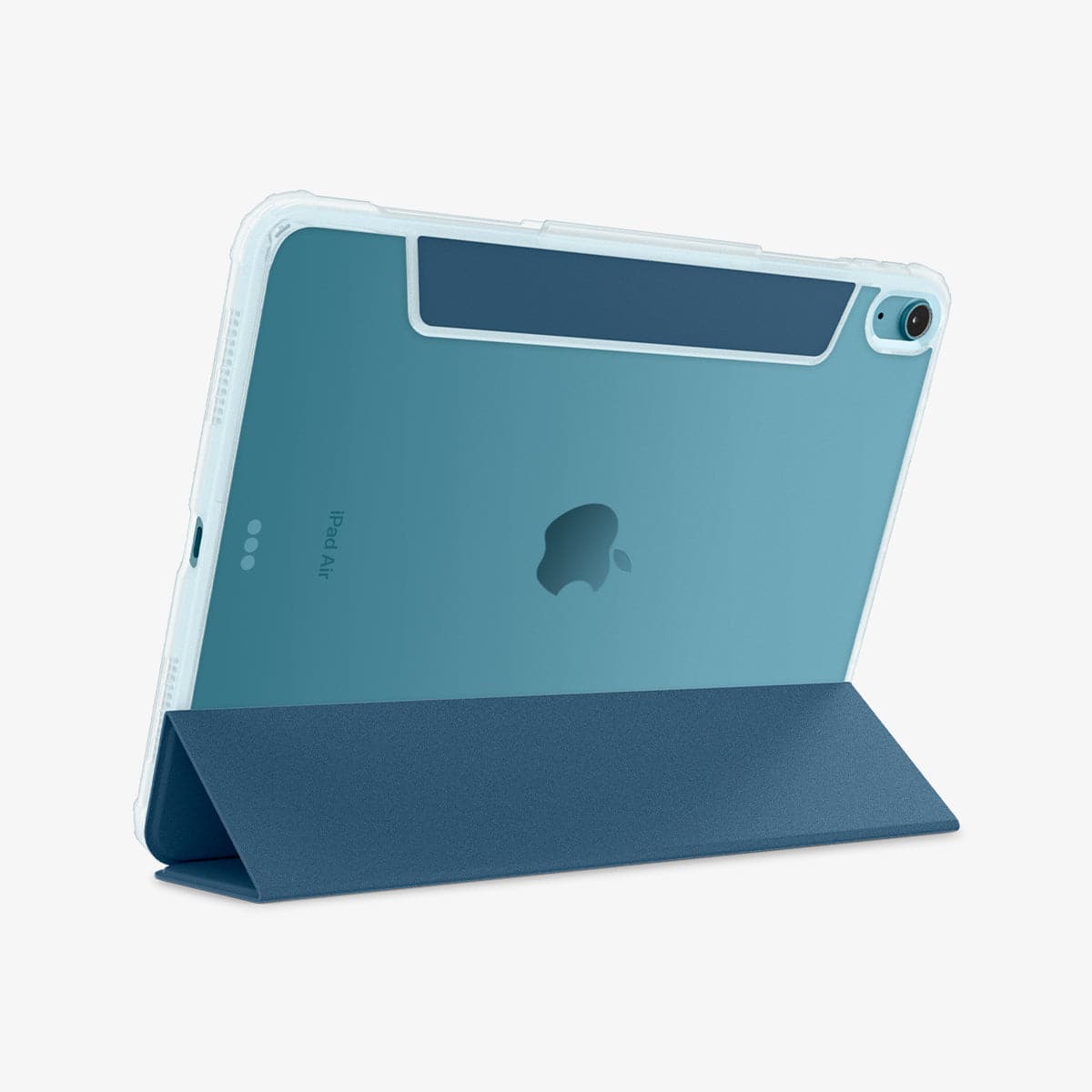 ACS04568 - iPad Air 10.9" (2022 / 2020) Case Ultra Hybrid Pro in teal blue showing the back with device propped up by built in kickstand