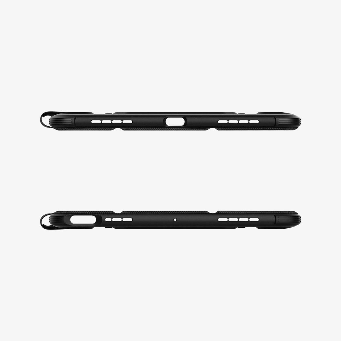 ACS02054 - iPad Air 10.9" (2022 / 2020) Case Rugged Armor Pro in black showing the top and bottom with precise cutouts