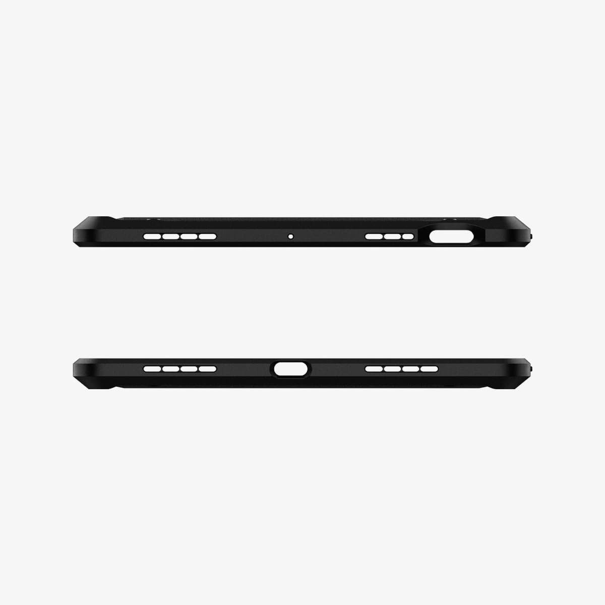 ACS02051 - iPad Air 10.9" (2022 / 2020) Case Tough Armor Pro in black showing the top and bottom with precise cutouts