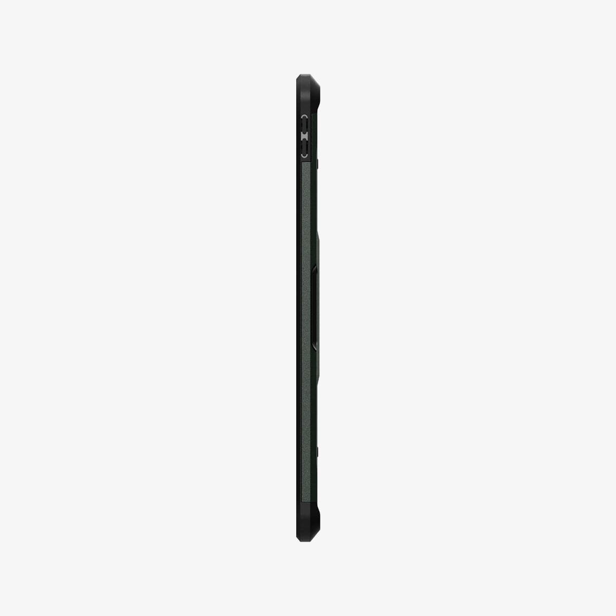 ACS02053 - iPad Air 10.9" (2022 / 2020) Case Tough Armor Pro in military green showing the side with volume controls
