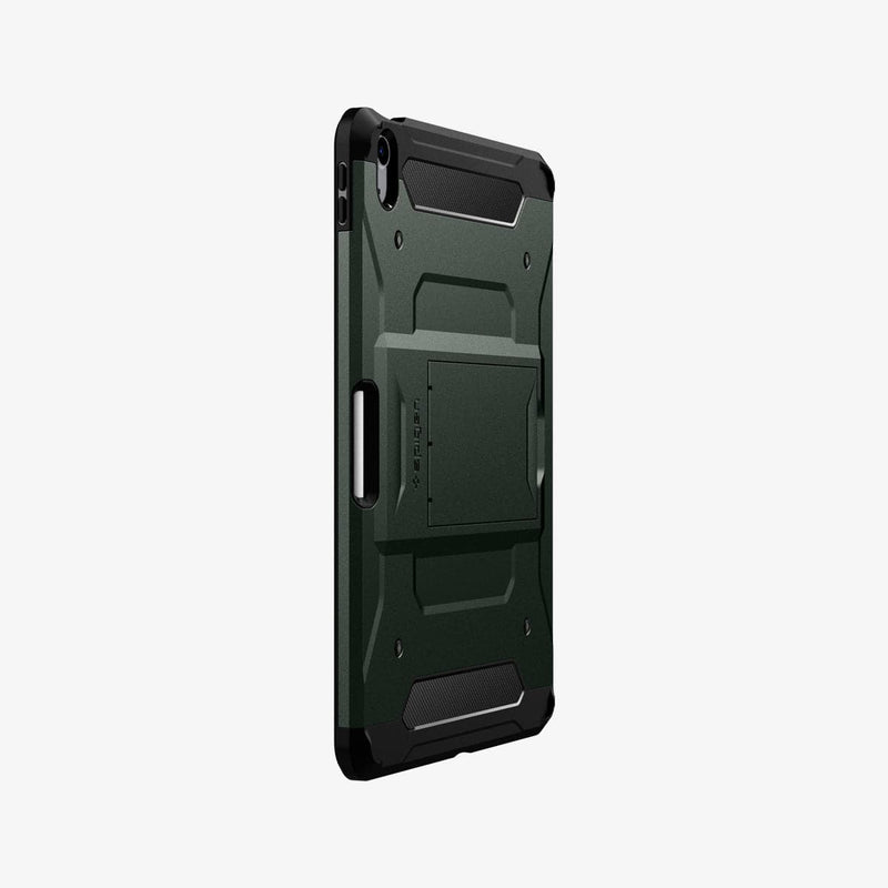ACS02053 - iPad Air 10.9" (2022 / 2020) Case Tough Armor Pro in military green showing the back and side