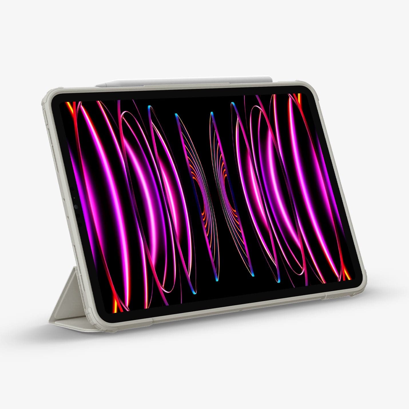 ACS06075 - iPad Pro 11" Case Air Skin Pro in gray showing the front with device propped up by built in kickstand