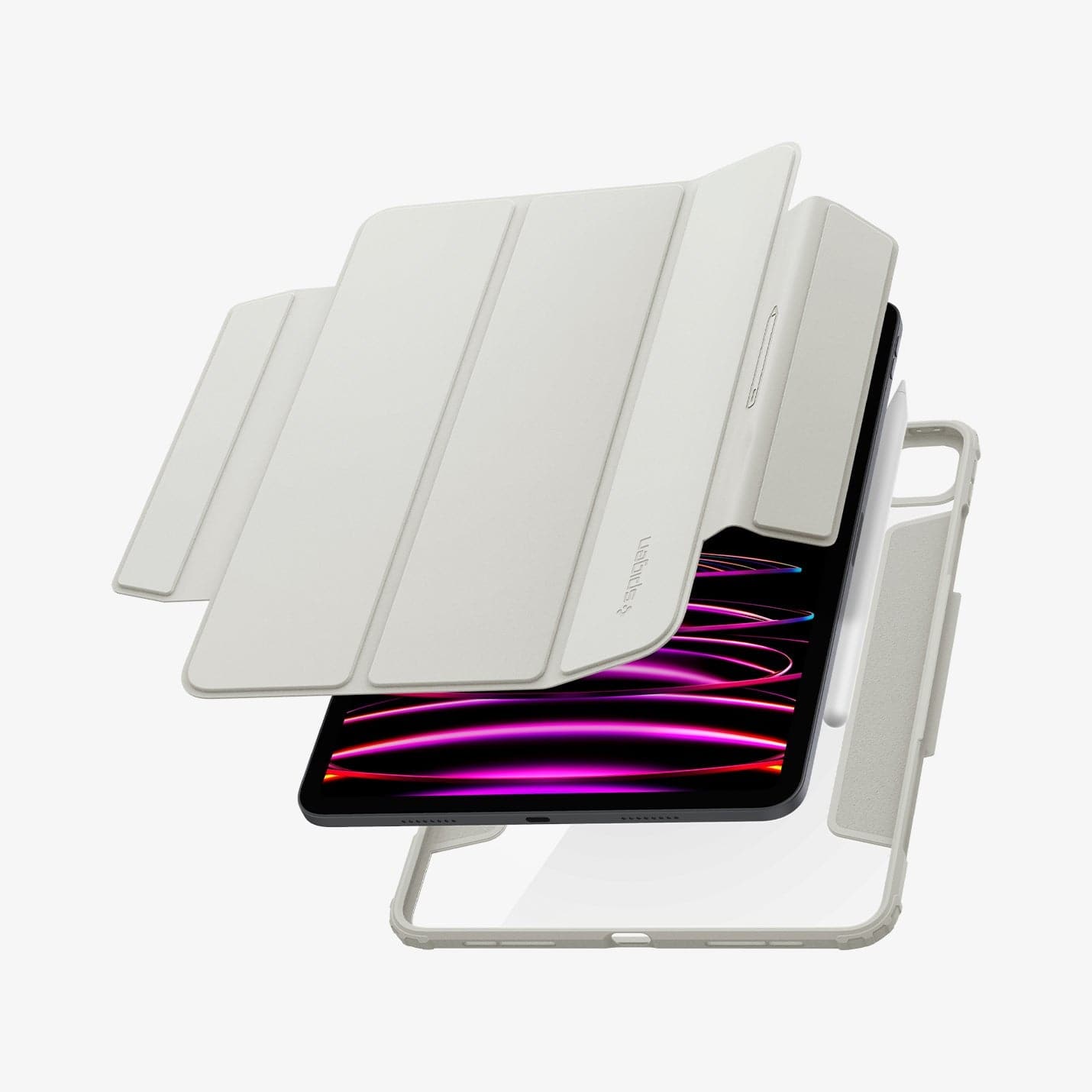ACS06075 - iPad Pro 11" Case Air Skin Pro in gray showing the front and back of case hovering away from device