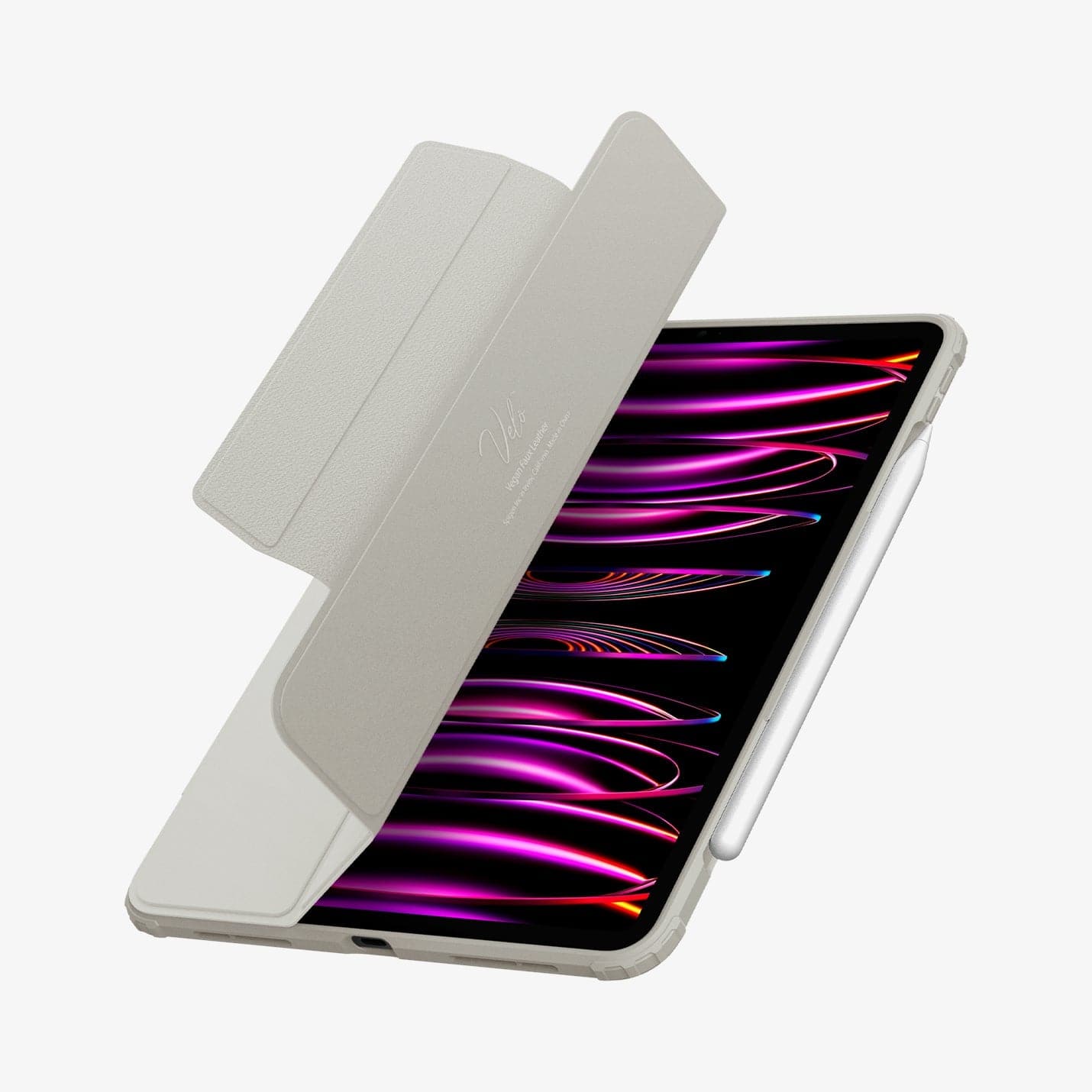 ACS06075 - iPad Pro 11" Case Air Skin Pro in gray showing the front with cover half open