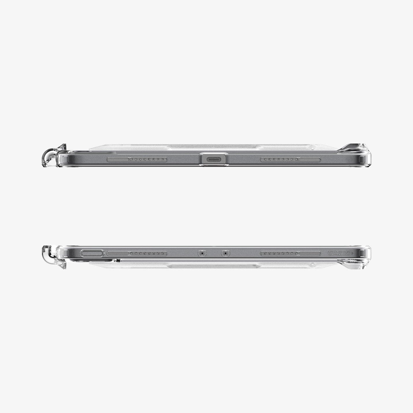 ACS05448 - iPad Pro 11" Case Air Skin Hybrid S in crystal clear showing the bottom and top with precise cutouts