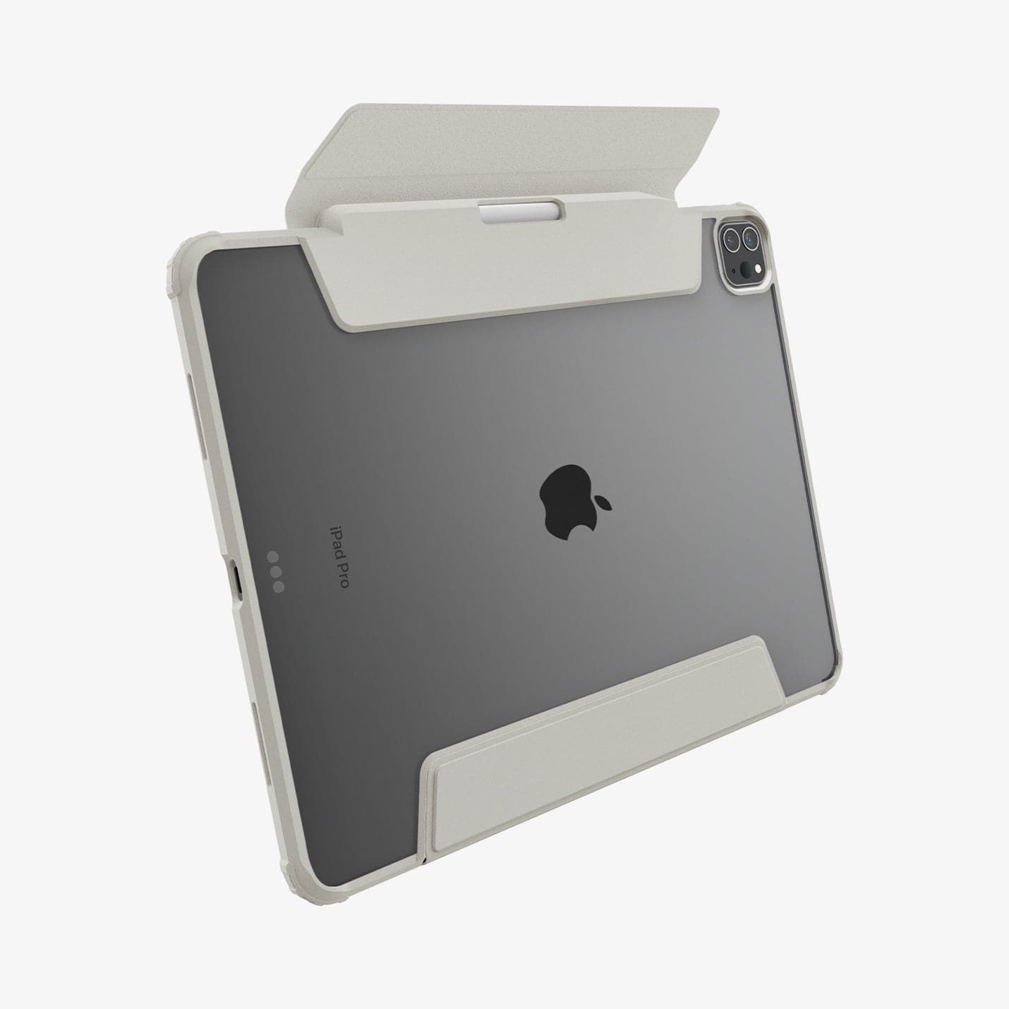  ACS06076 - iPad Pro 12.9" Case Air Skin Pro in gray showing the back and bottom with cover flap open