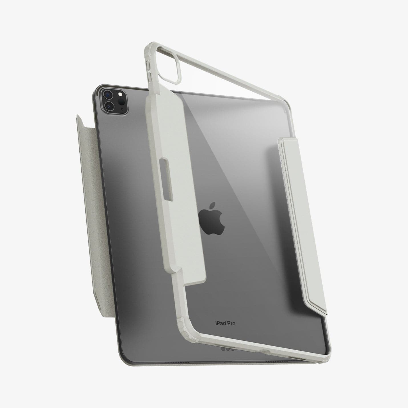  ACS06076 - iPad Pro 12.9" Case Air Skin Pro in gray showing the back with case hovering away from device