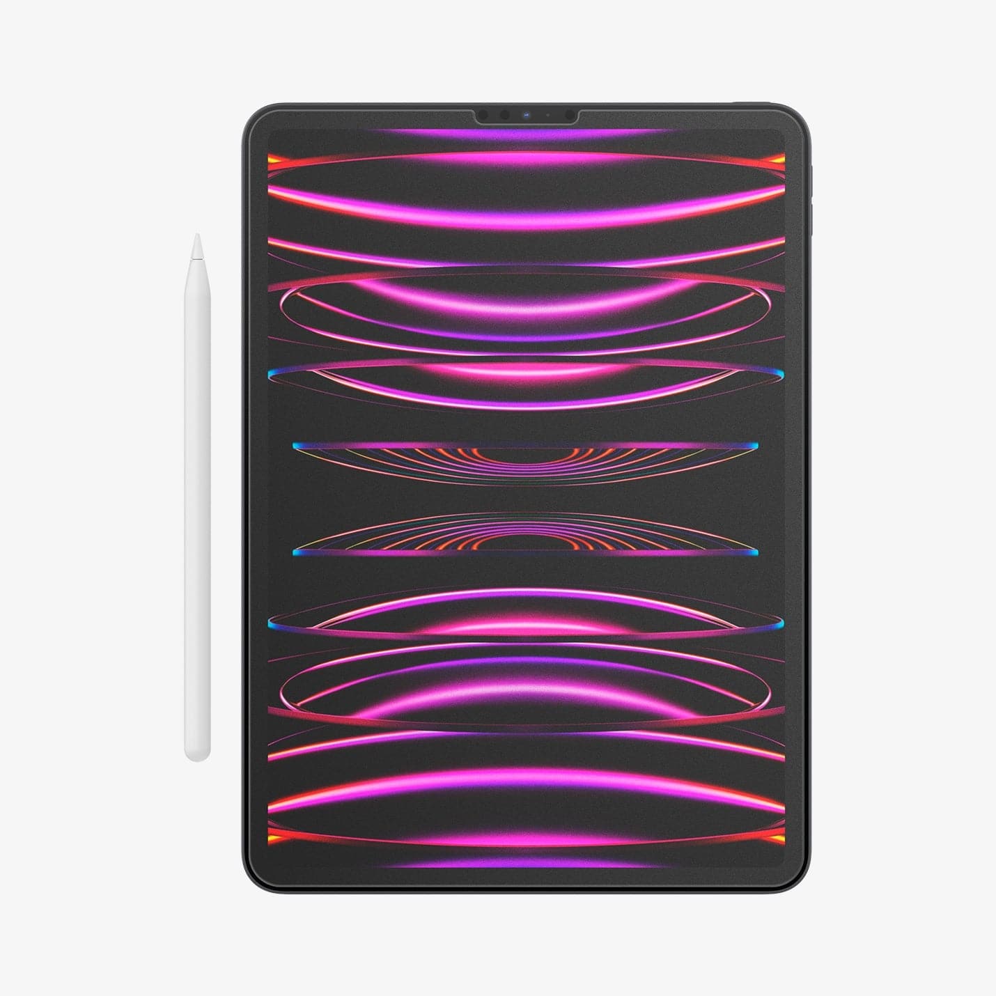 AGL06349 - iPad Pro 12.9" (2022/2021) Screen Protector Paper Touch EZ Fit showing the front with pencil next to device