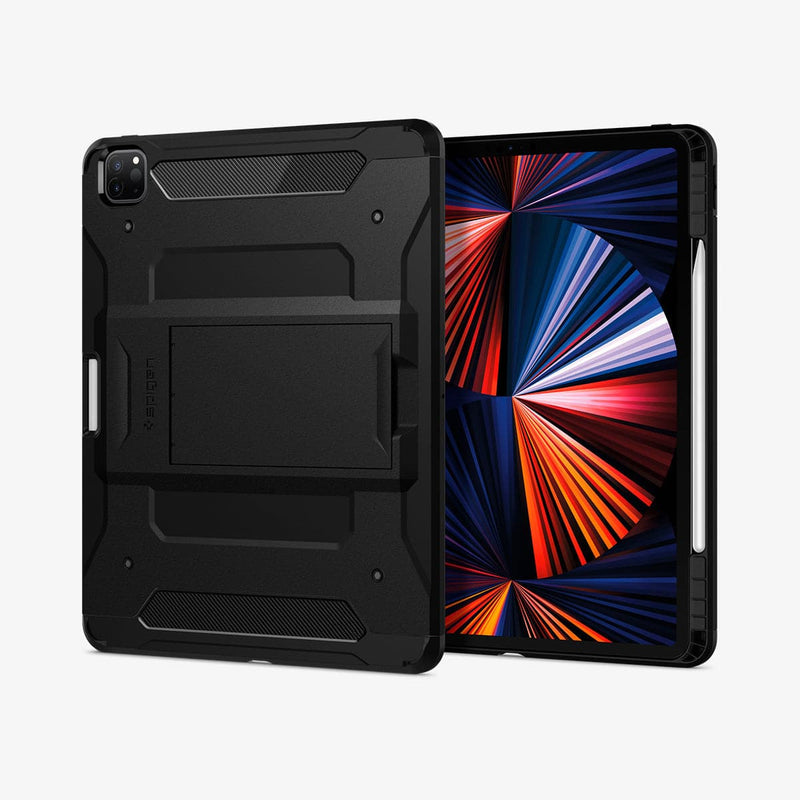 ACS02881 - iPad Pro 12.9" Case Tough Armor Pro in black showing the back and front