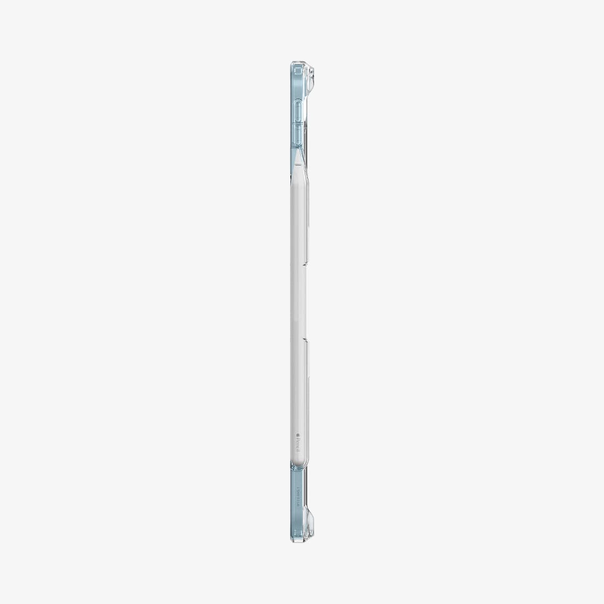 ACS05266 - iPad Air 10.9" Case Air Skin Hybrid in crystal clear showing the side with pen in slot