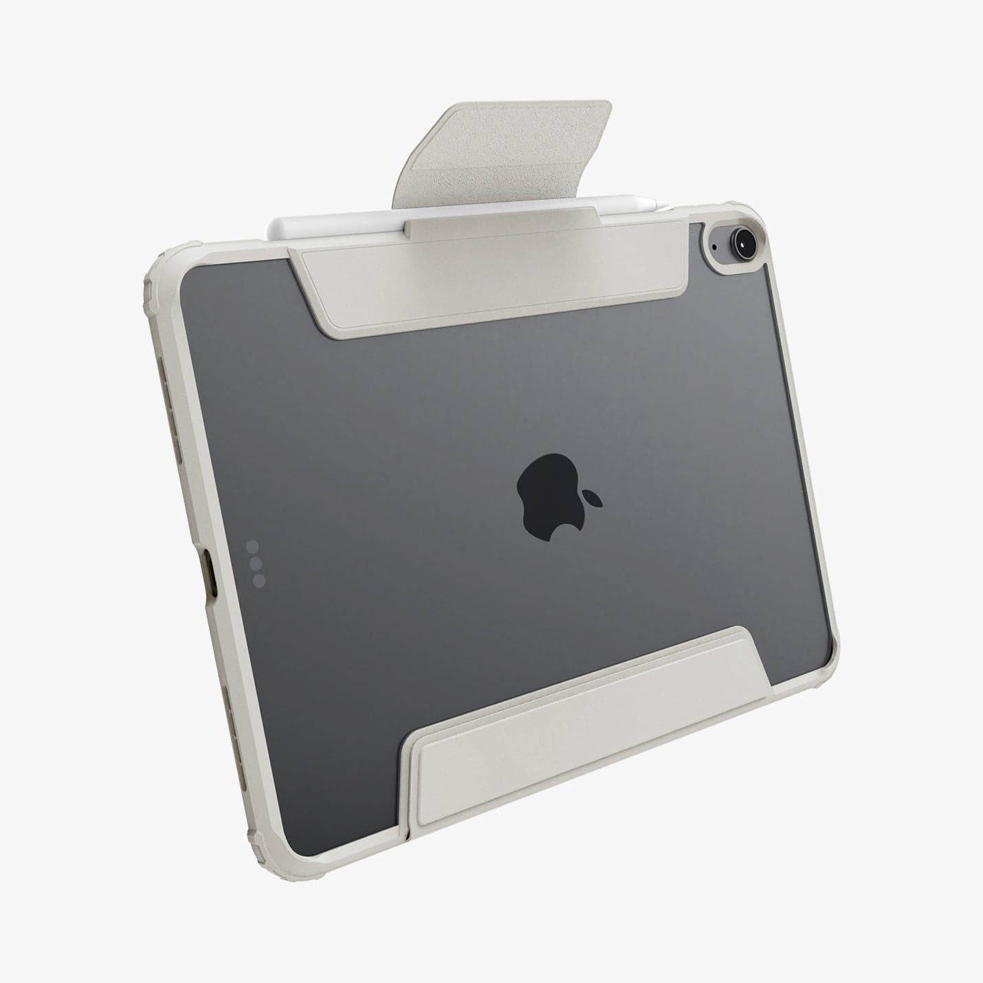 ACS06074 - iPad Air 10.9" Case Air Skin Pro in gray showing the back and partial bottom with cover flap open