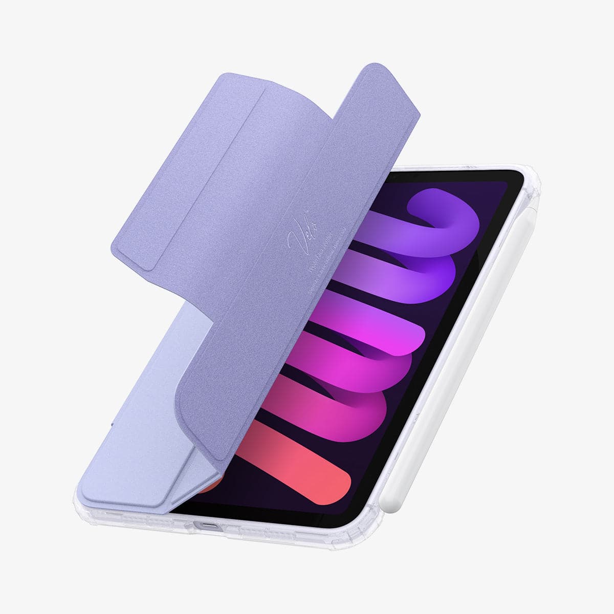 ACS03897 - iPad Mini 6 Case Ultra Hybrid Pro in lavender showing the front with cover half open