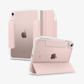 ACS03896 - iPad Mini 6 Case Ultra Hybrid Pro in rose gold showing the back, front and device propped up by built in kickstand