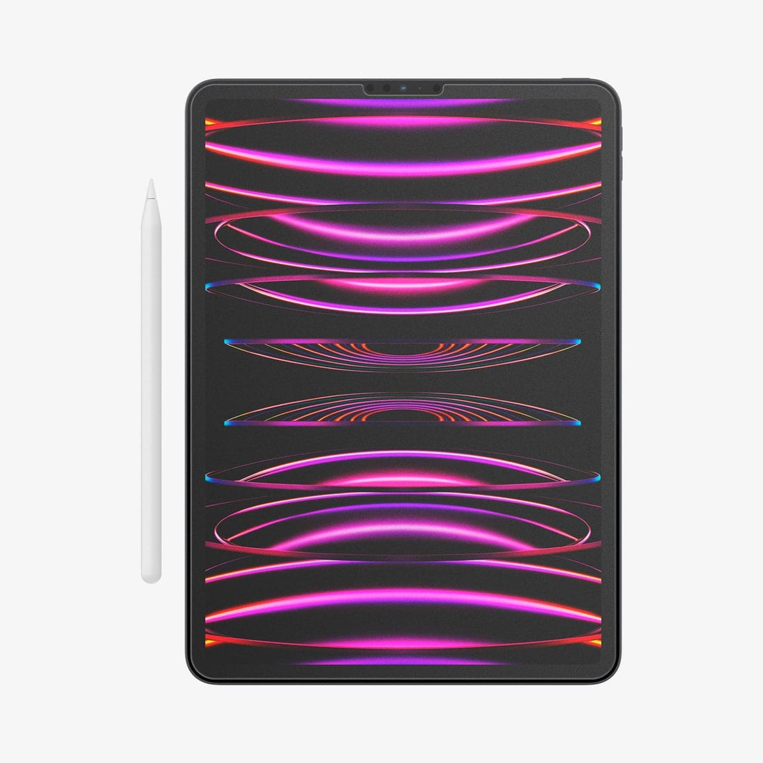 AGL06349 - iPad Pro 12.9" (2022/2021) Screen Protector Paper Touch EZ Fit showing the device, screen protector, ez fit tray and packaging
