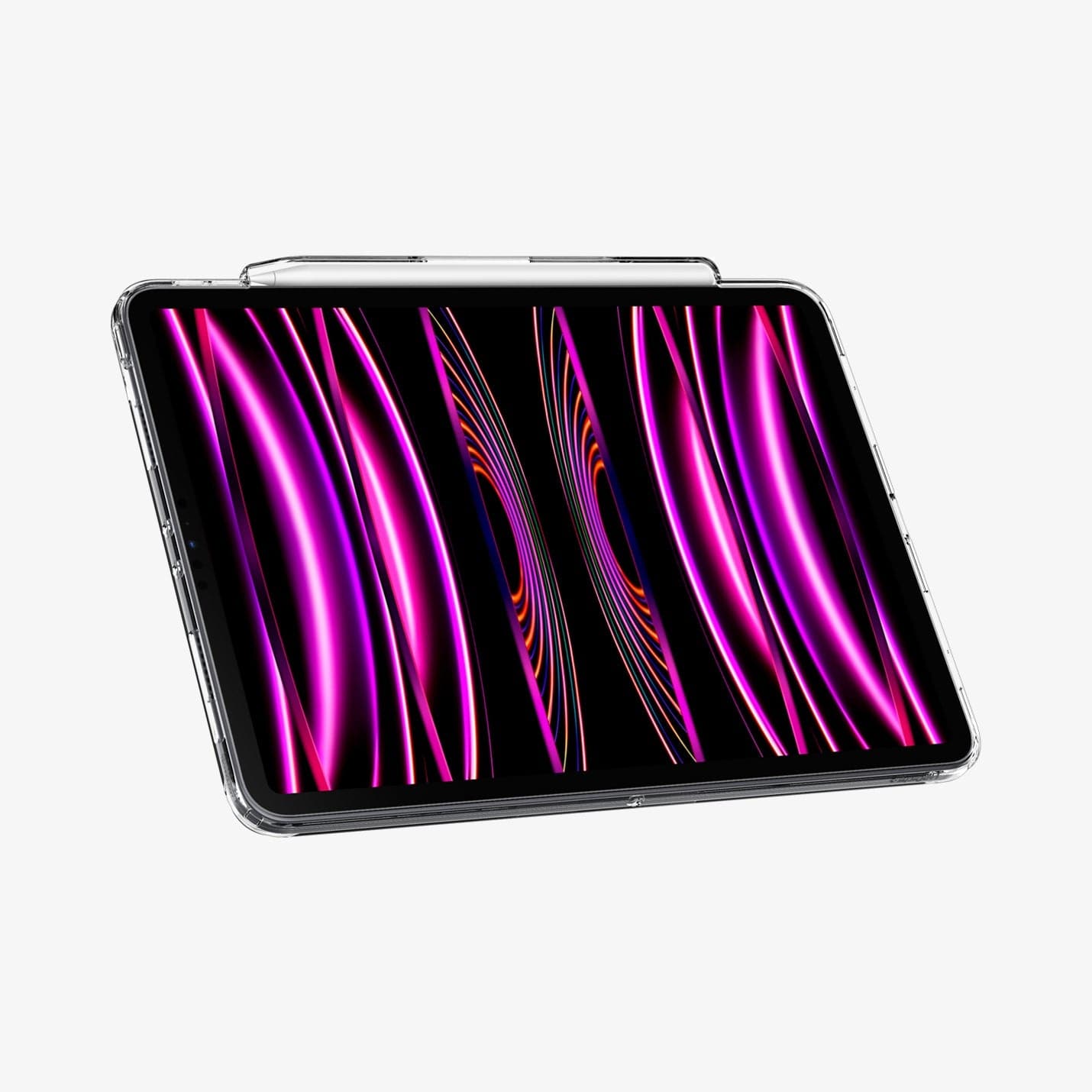 ACS05937 - iPad Pro 11" Case Air Skin Hybrid in crystal clear showing the front with device propped up by built in kickstand