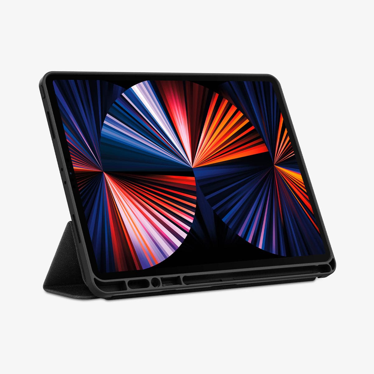 ACS03434 - iPad Pro 12.9" (2022/2021) Case Urban Fit in black showing the front with device propped up by built in kickstand