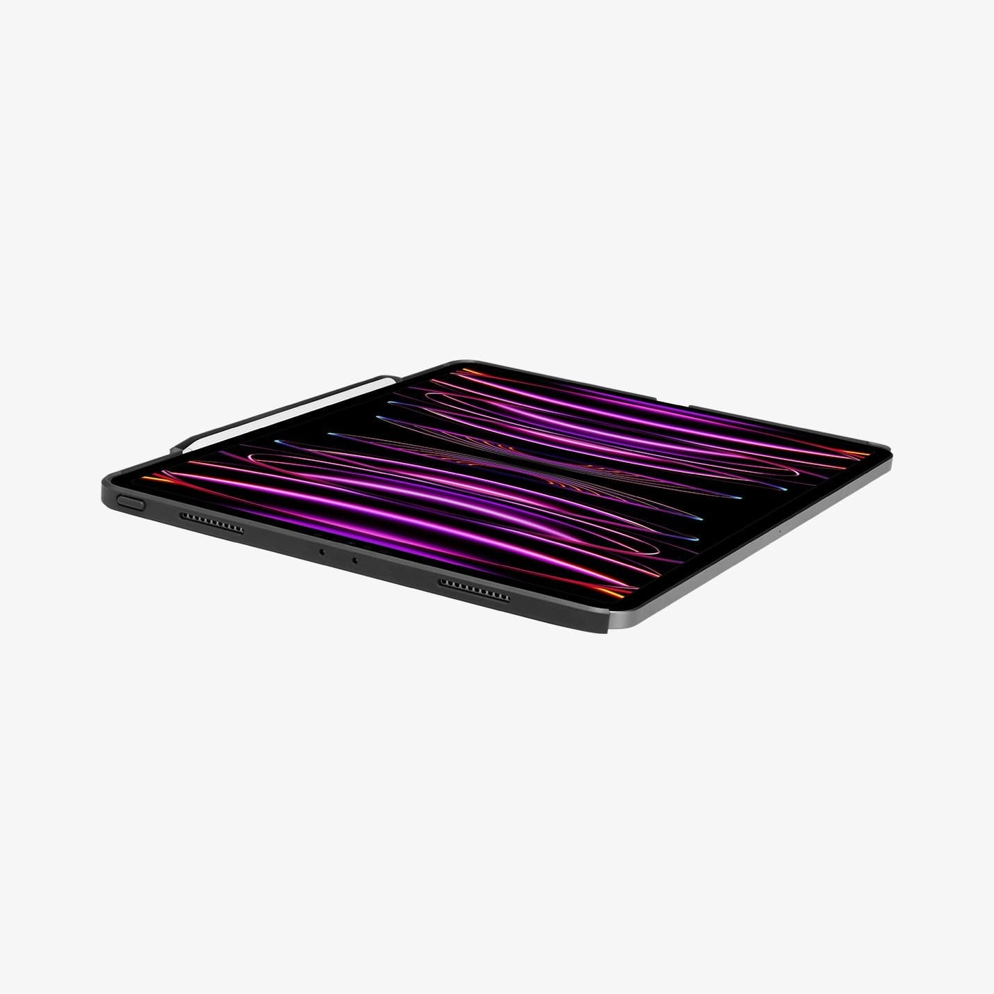 ACS05468 - iPad Pro 12.9" Case Thin Fit Pro in black showing the top, front and side