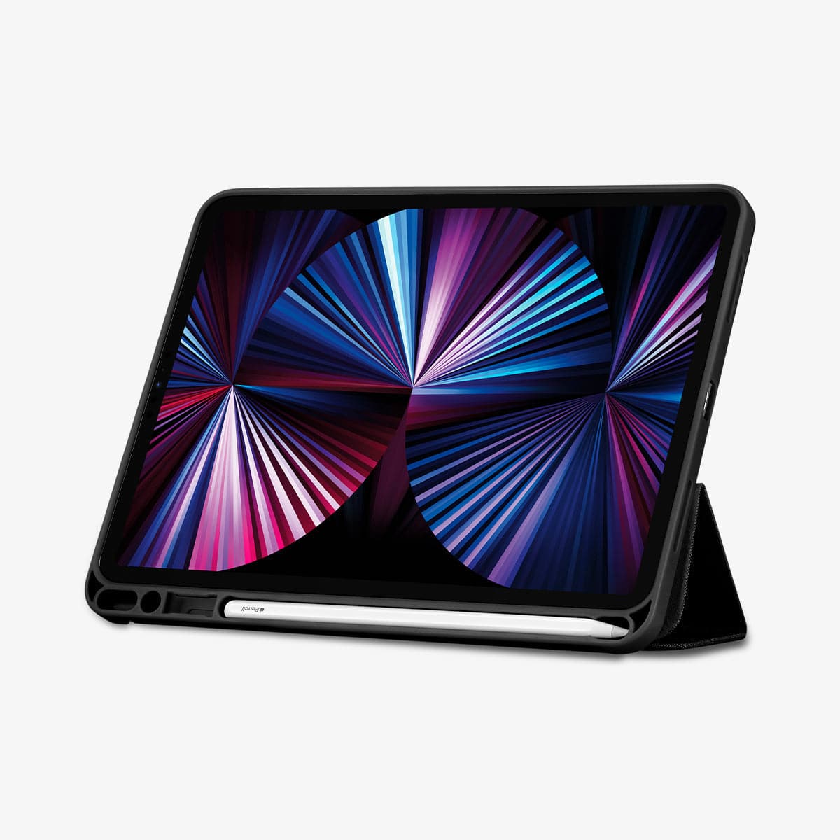 ACS01054 - iPad Pro 11" Case Urban Fit in black showing the front and side with device propped up by built in kickstand