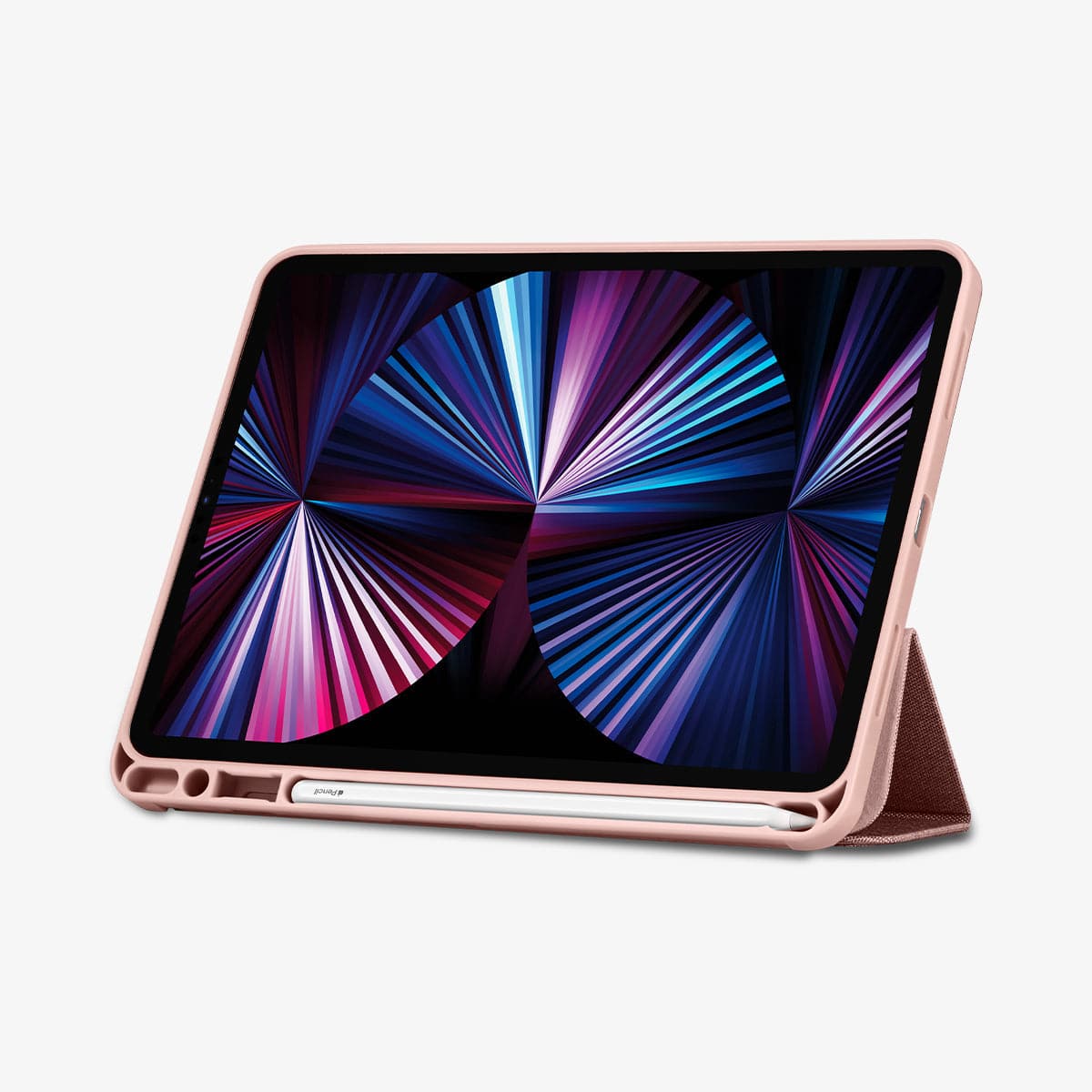 ACS01055 - iPad Pro 11" Case Urban Fit in rose gold showing the front with device propped up by built in kickstand
