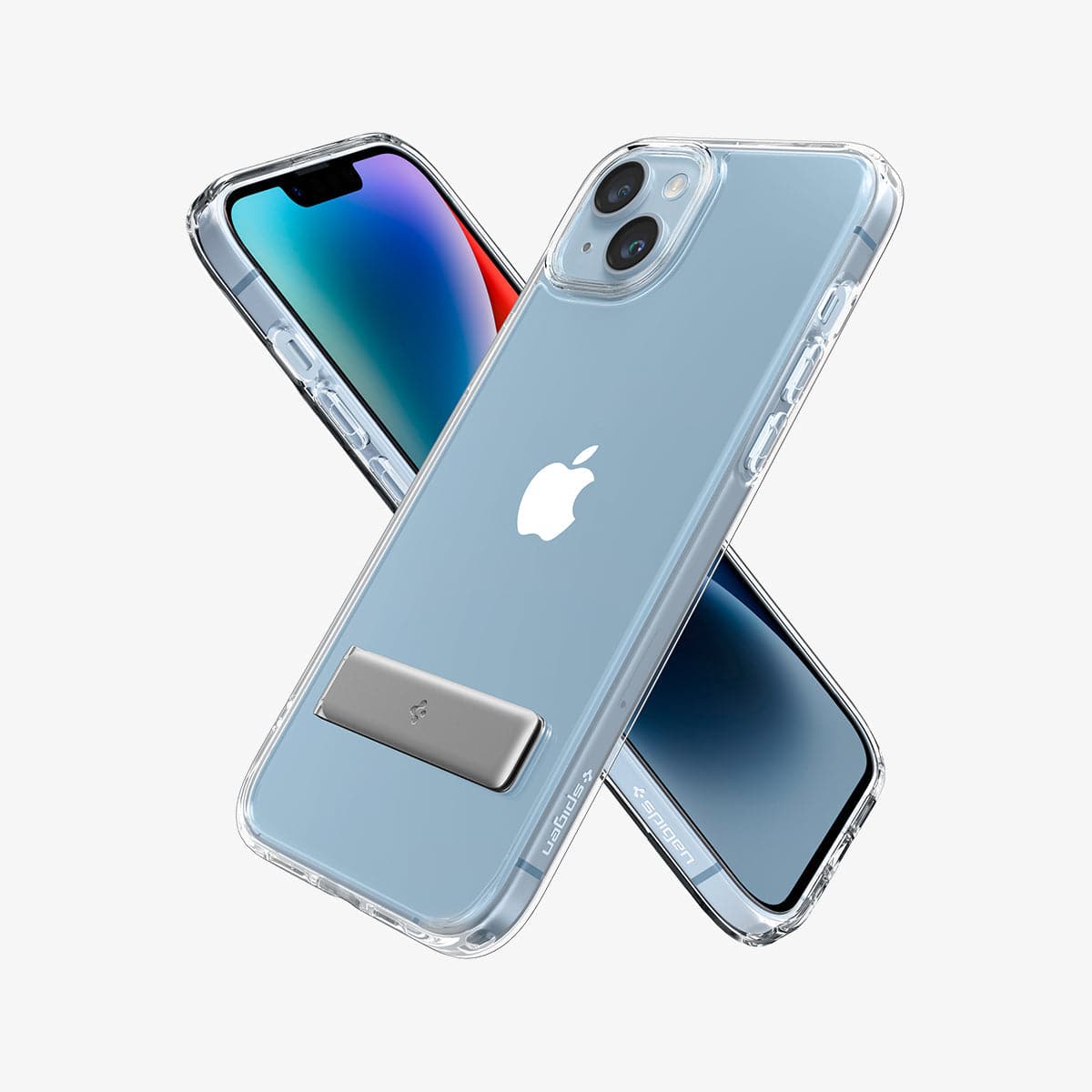 ACS05051 - iPhone 14 Case Ultra Hybrid S in crystal clear showing the back, sides and front