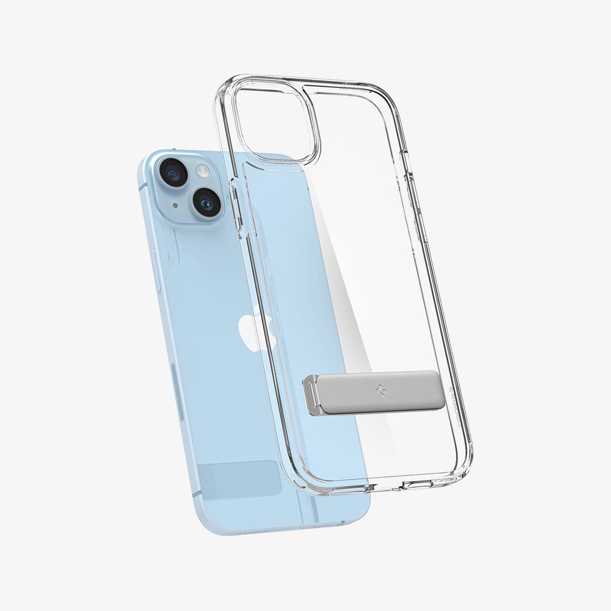 ACS04905 - iPhone 14 Plus Case Ultra Hybrid S in crystal clear showing the back hovering slightly away from device