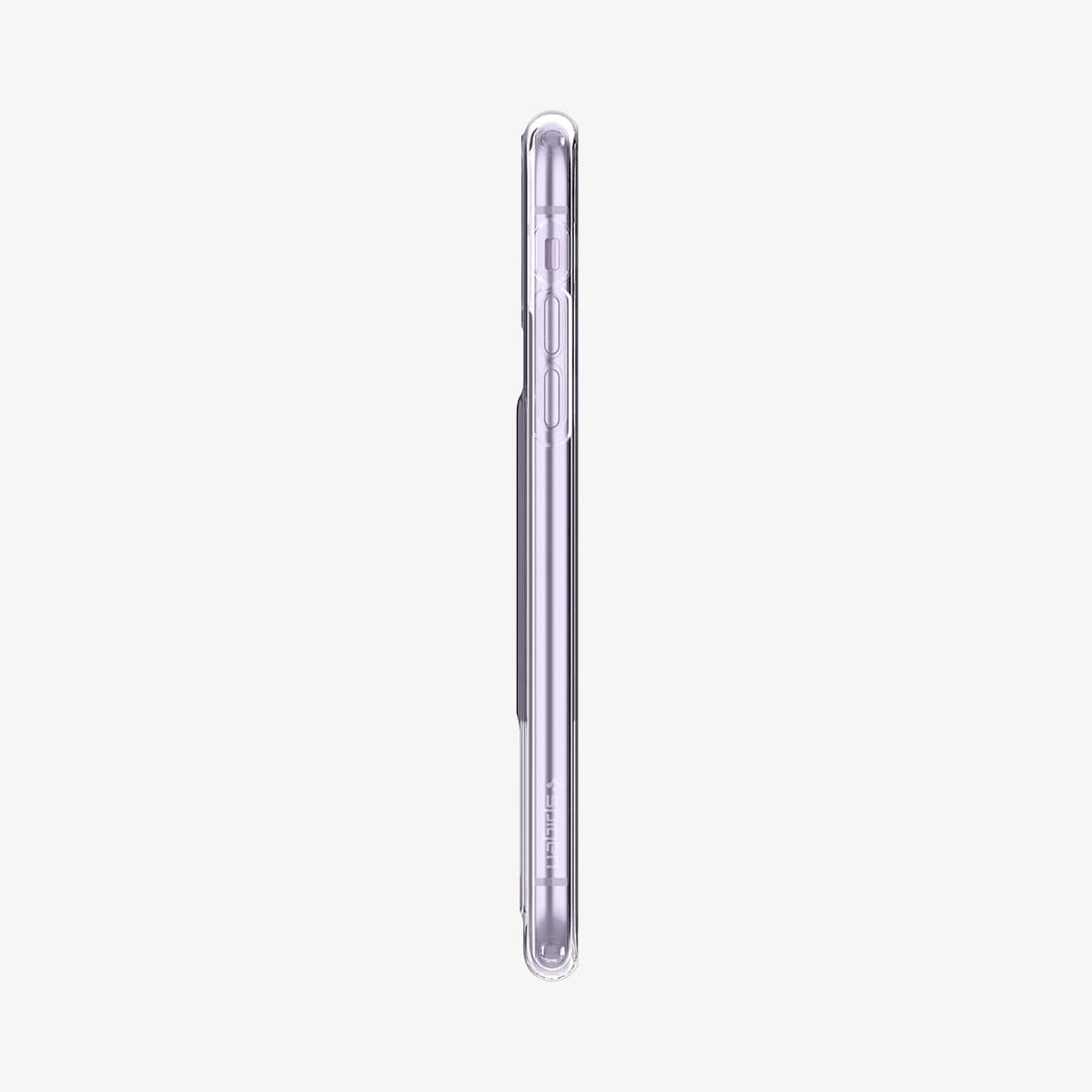 ACS02936 - iPhone 11 Case Crystal Slot in crystal clear showing the side with volume controls