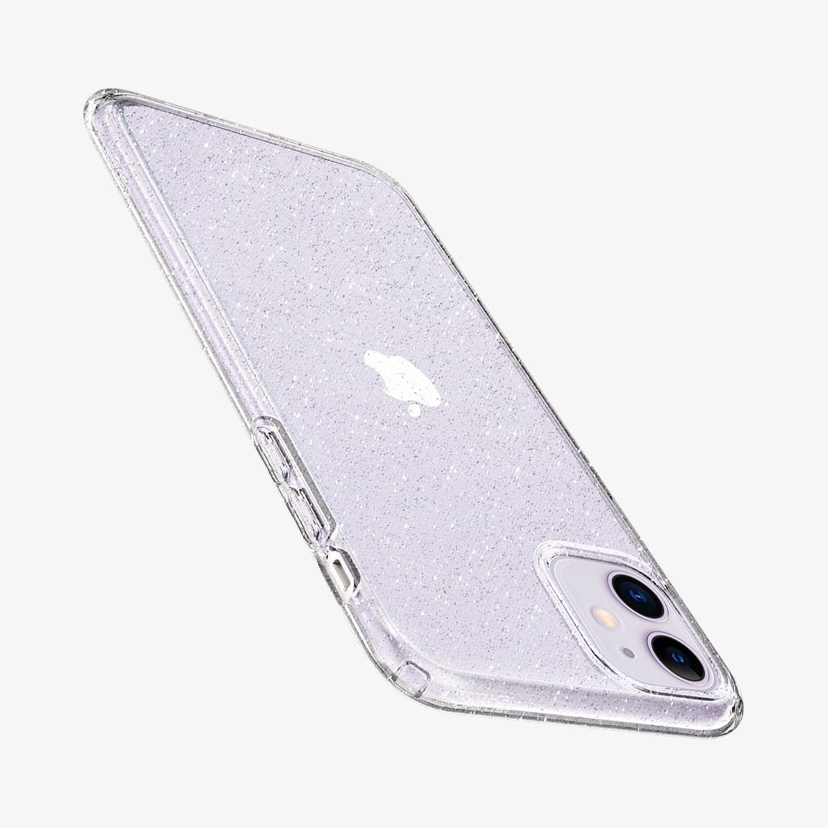 076CS27181 - iPhone 11 Case Liquid Crystal Glitter in crystal quartz showing the back, side and top