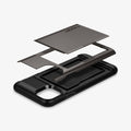 076CS27436 - iPhone 11 Case Slim Armor CS in gunmetal showing the multiple layers of case