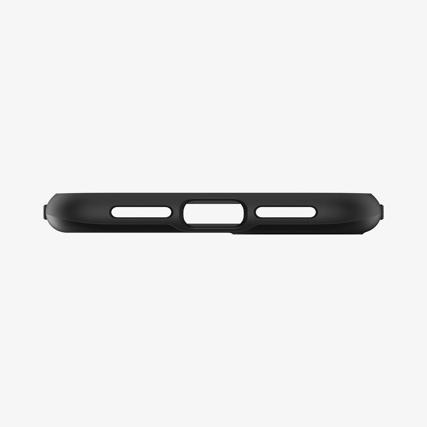 ACS02041 - iPhone 11 Case Thin Fit Pro in black showing the bottom with precise cutouts
