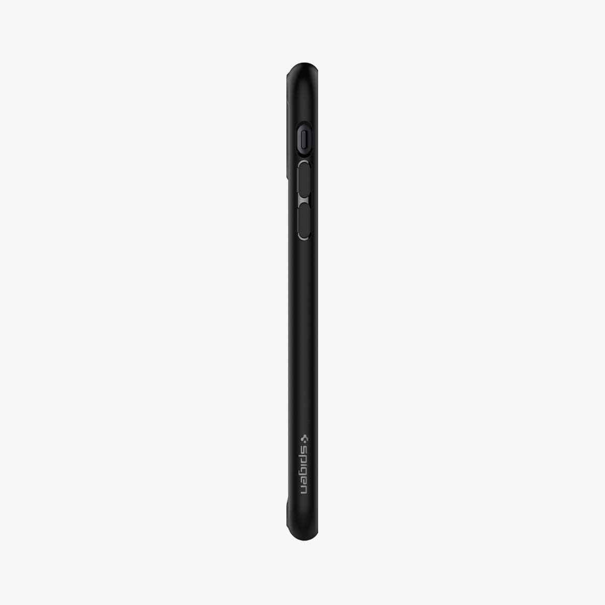 076CS27186 - iPhone 11 Case Ultra Hybrid in black showing the side with volume controls