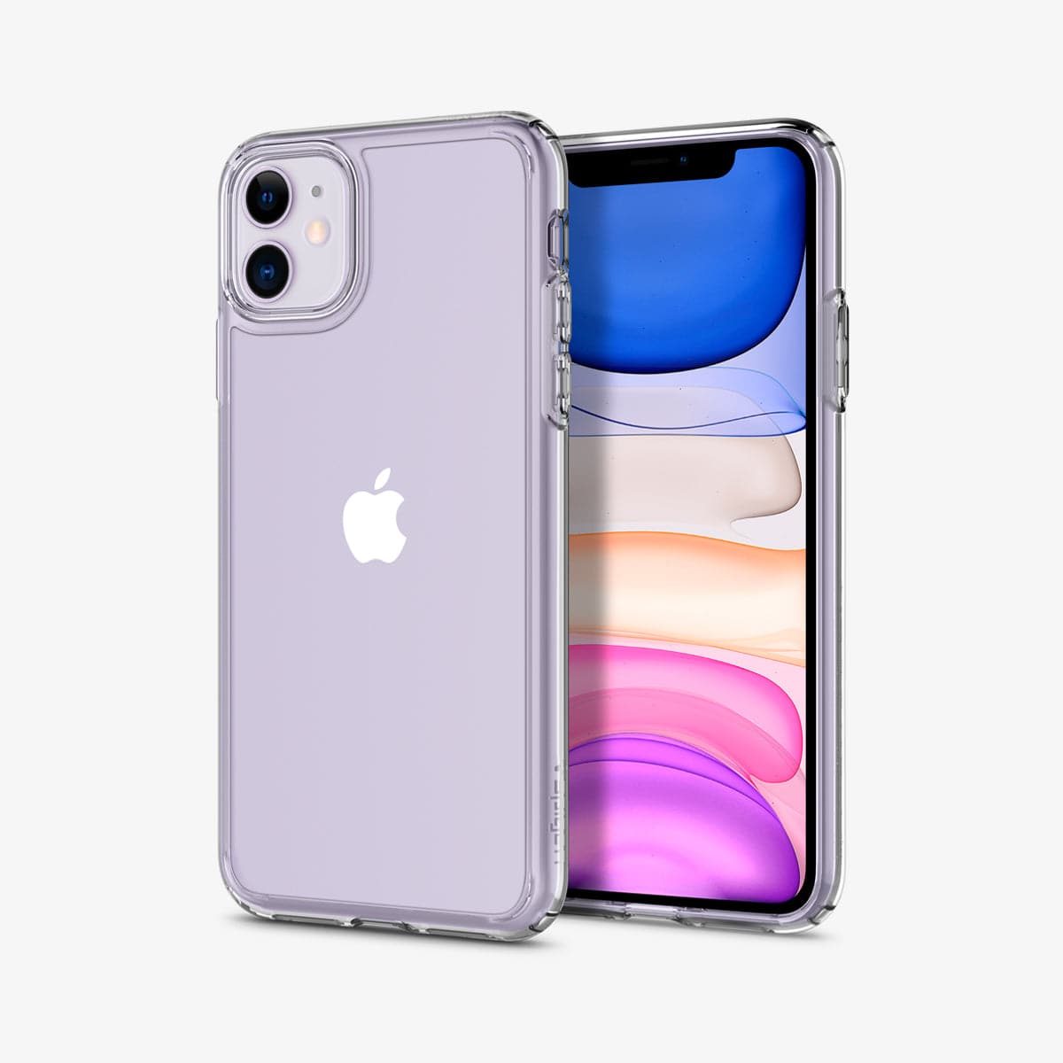 076CS27185 - iPhone 11 Case Ultra Hybrid in crystal clear showing the back and front