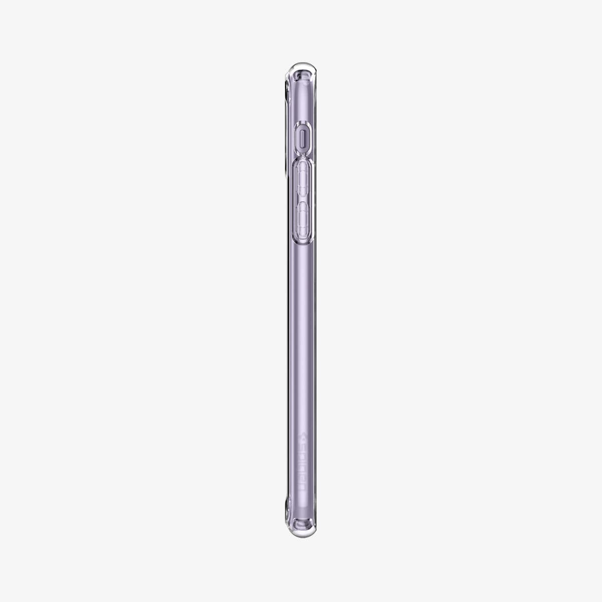 076CS27185 - iPhone 11 Case Ultra Hybrid in crystal clear showing the side with volume controls