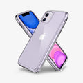 076CS27185 - iPhone 11 Case Ultra Hybrid in crystal clear showing the back, front and sides