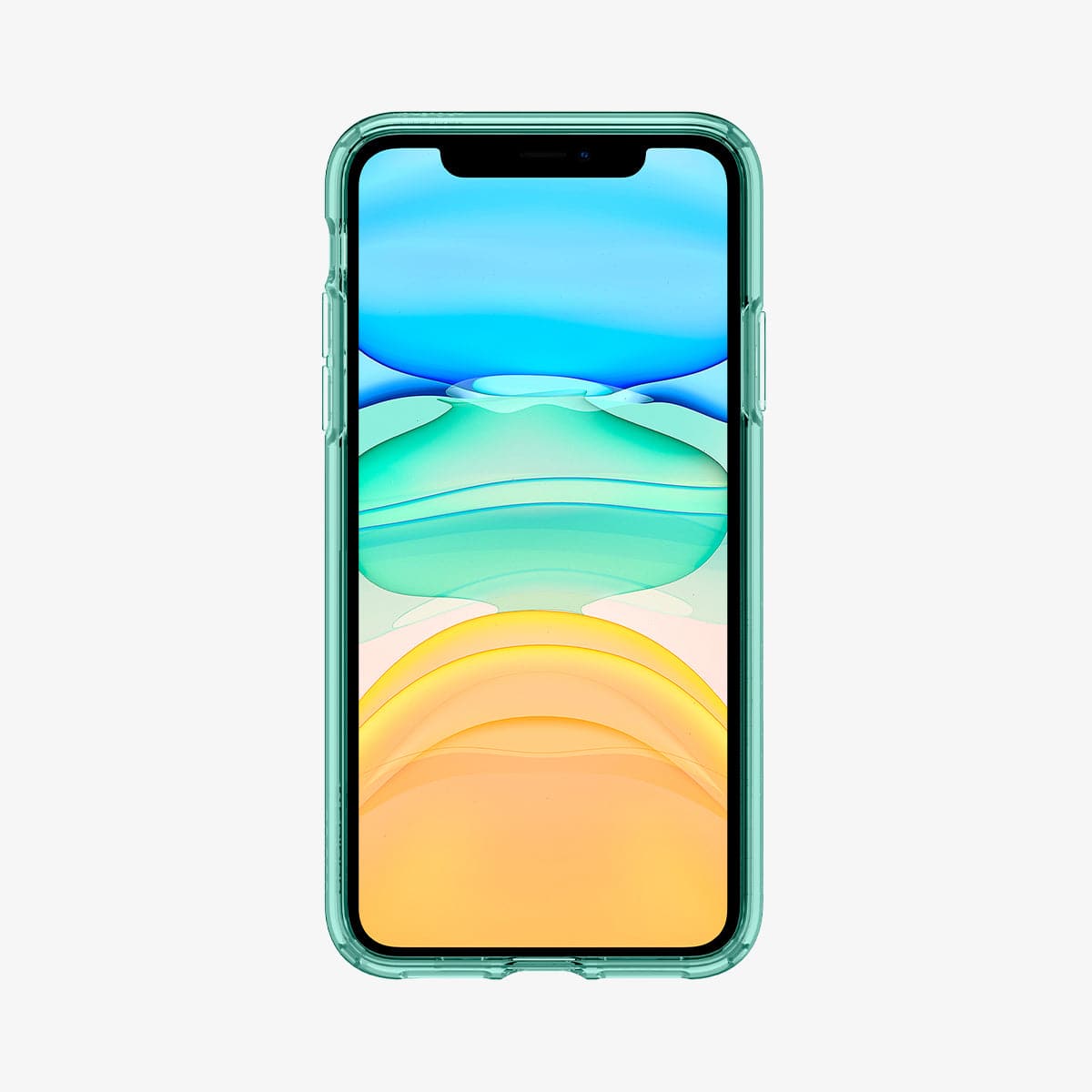 ACS00406 - iPhone 11 Case Ultra Hybrid in green crystal showing the front