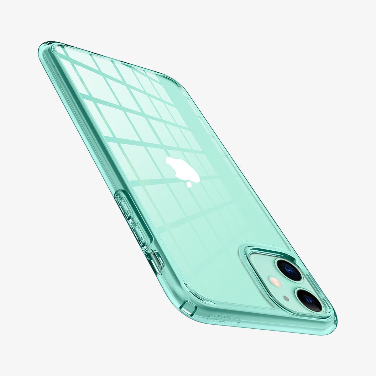 ACS00406 - iPhone 11 Case Ultra Hybrid in green crystal showing the back, side and top