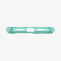 ACS00406 - iPhone 11 Case Ultra Hybrid in green crystal showing the bottom with precise cutouts