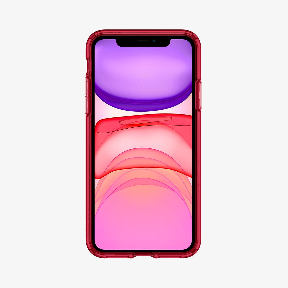 ACS00405 - iPhone 11 Case Ultra Hybrid in red crystal showing the front