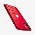 ACS00405 - iPhone 11 Case Ultra Hybrid in red crystal showing the back, side and top