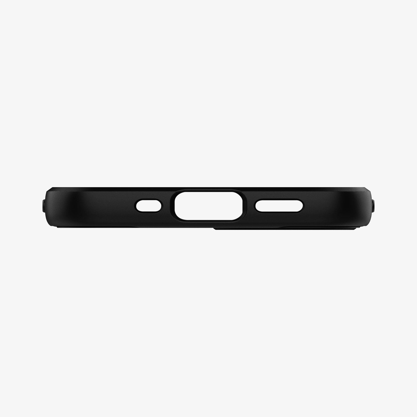 ACS01537 - iPhone 12 Mini Case Core Armor in matte black showing the bottom with precise cutouts