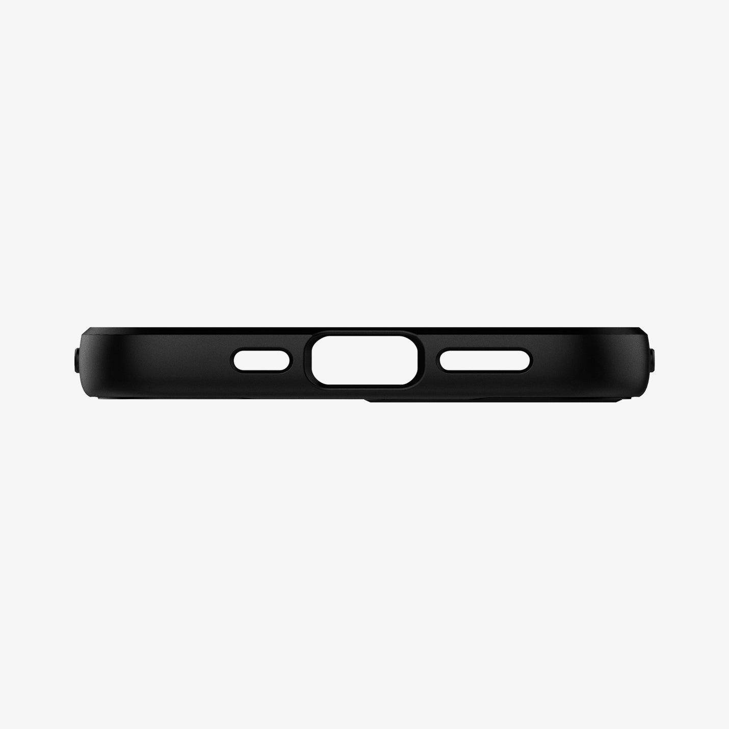 ACS01515 - iPhone 12 / iPhone 12 Pro Case Core Armor in matte black showing the bottom with precise cutouts