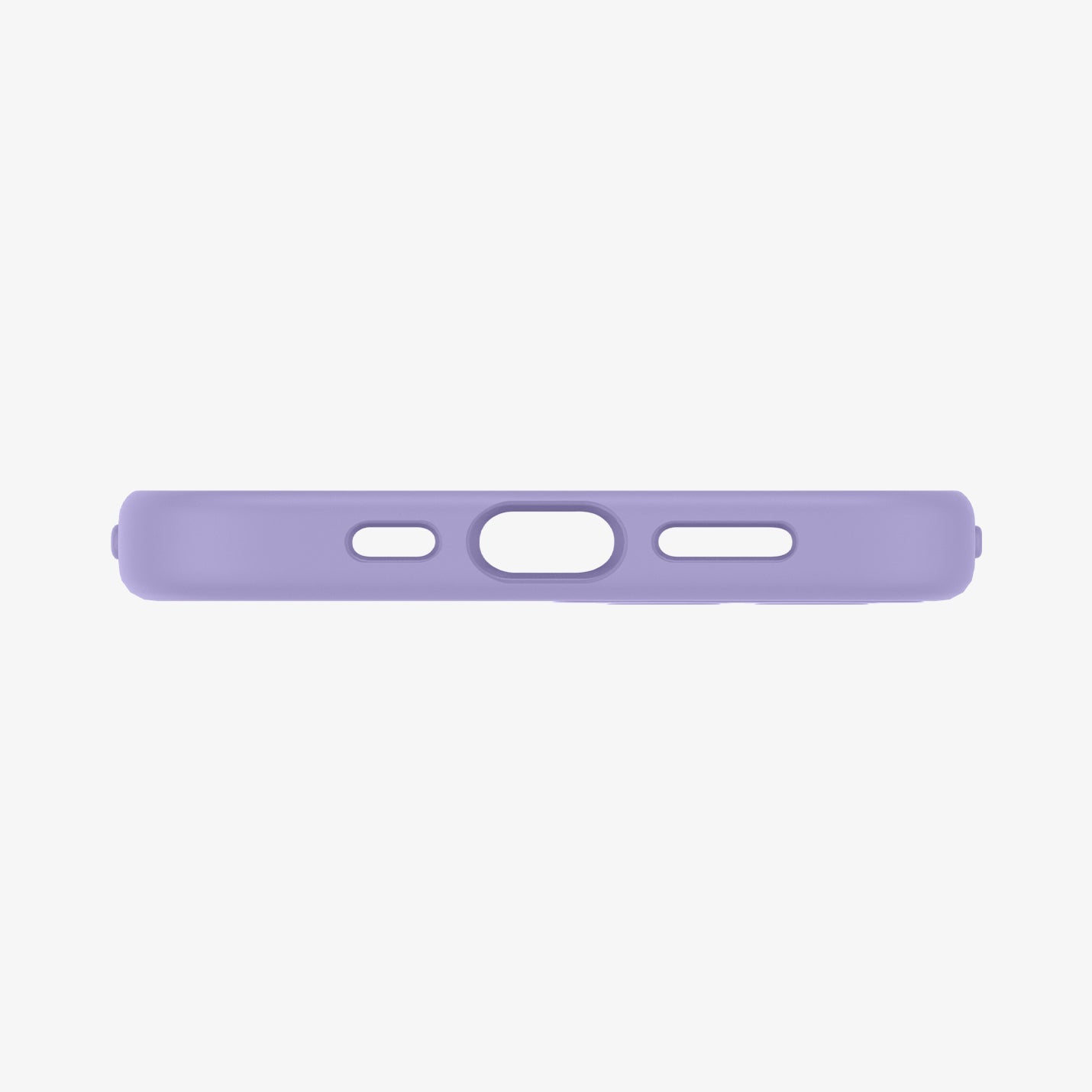 ACS03114 - iPhone 12 / 12 Pro Case Silicone Fit in iris purple showing the bottom with precise cutouts
