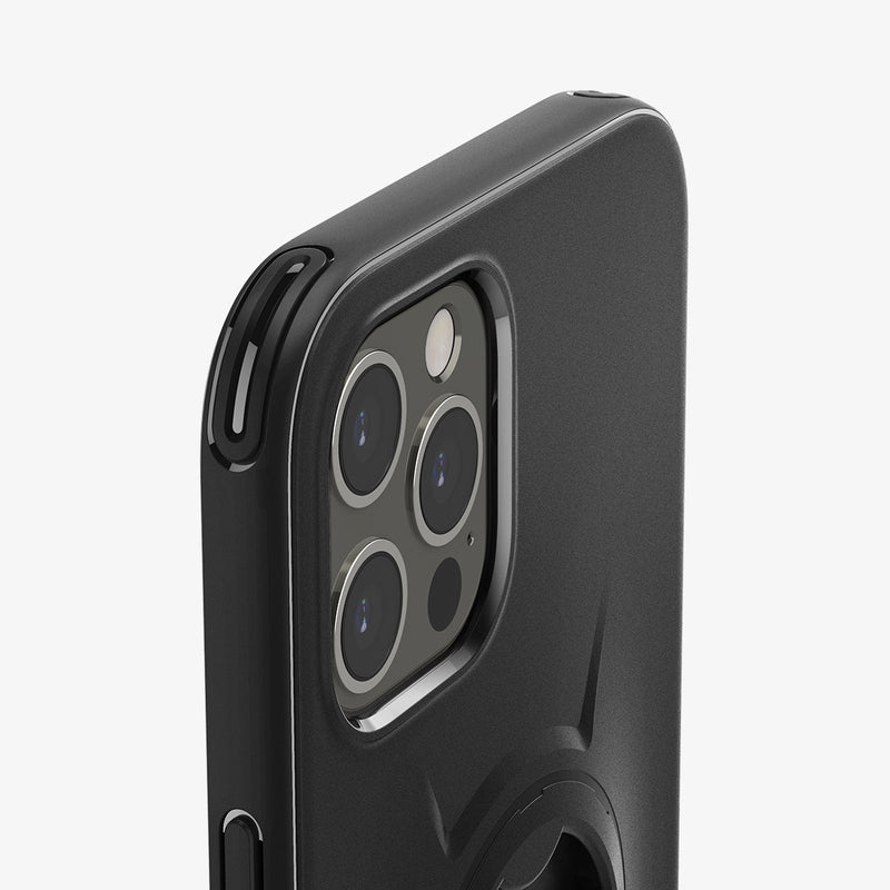 ACS01587 - Black Gearlock iPhone 12 Pro Max Bike Mount Case showing the back, front, bottom, top and side