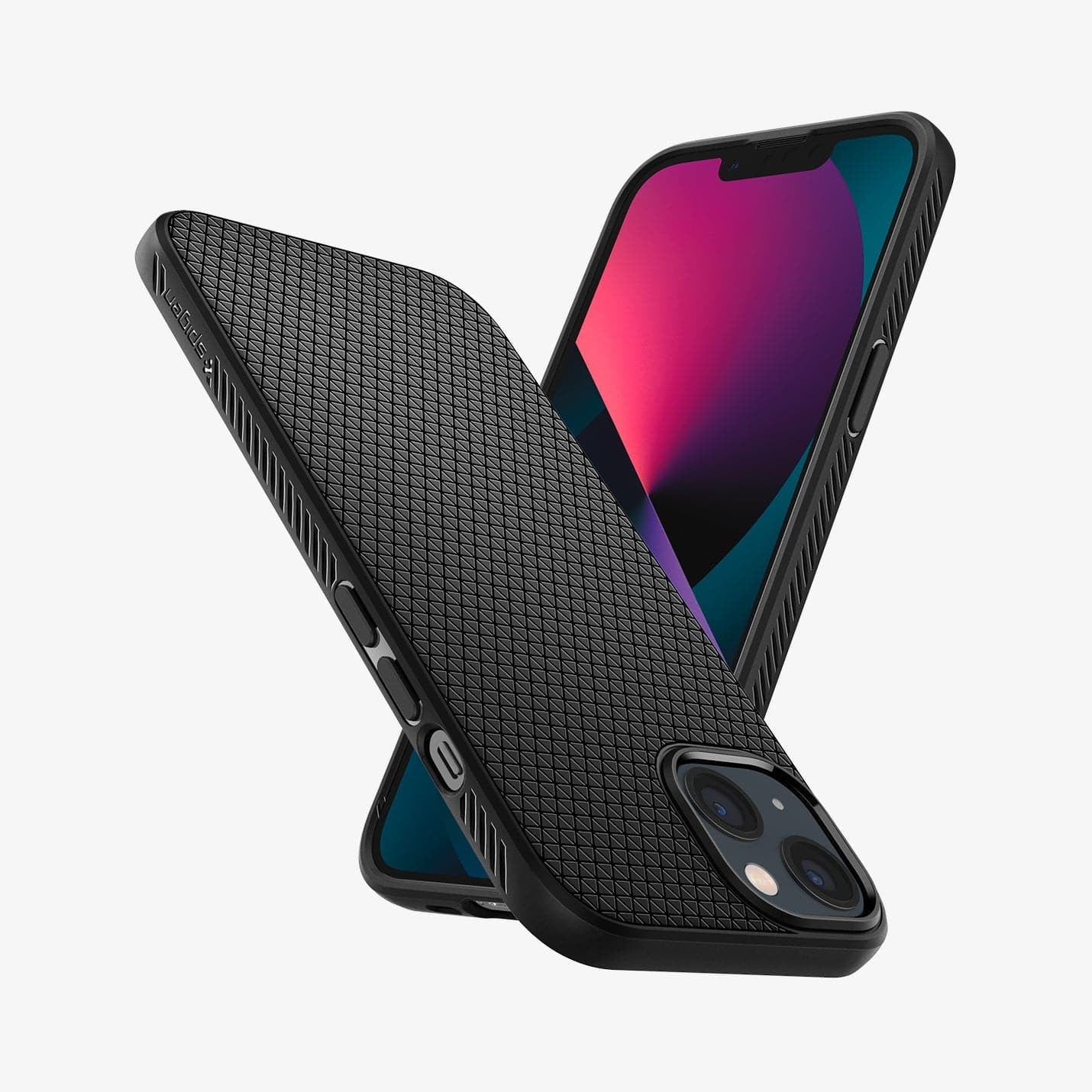 ACS03519 - iPhone 13 Case Liquid Air in black showing the back, side and front