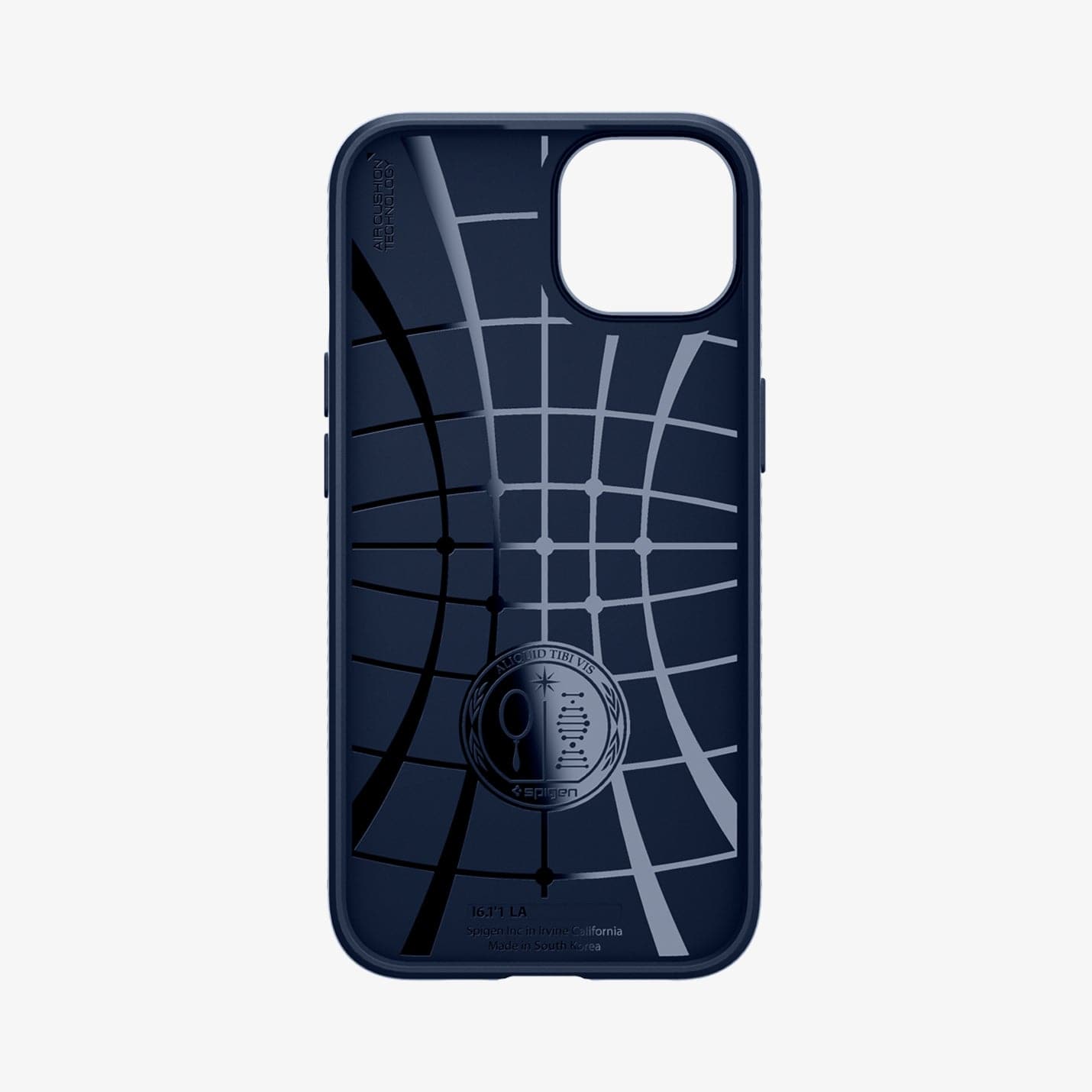 ACS03520 - iPhone 13 Case Liquid Air in navy blue showing the inside of case