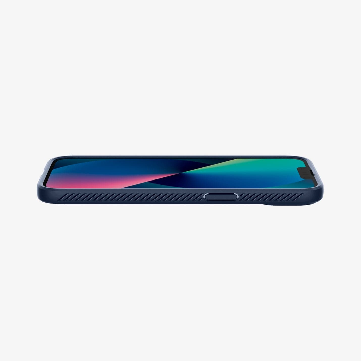 ACS03520 - iPhone 13 Case Liquid Air in navy blue showing the front and side
